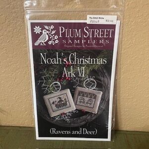 Noah's Christmas Ark VI Ravens and Deer PATTERN Plum Street Samplers New
